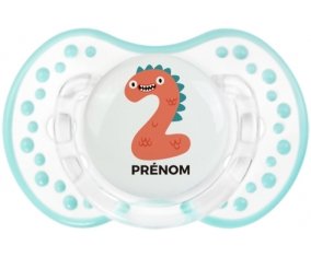 Deux ans anniversaire style 1 + prénom : 0/6 mois - Retro-blanc-lagon classique embout Lovi Dynamic