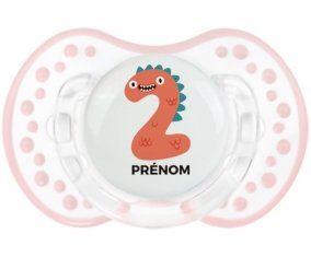 Deux ans anniversaire style 1 + prénom : 0/6 mois - Retro-blanc-rose-tendre classique embout Lovi Dynamic