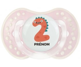 Deux ans anniversaire style 1 + prénom : 0/6 mois - Retro-rose-tendre classique embout Lovi Dynamic