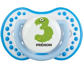 Trois ans anniversaire style 1 + prénom : 0/6 mois - Blanc-bleu phosphorescente embout Lovi Dynamic