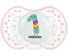 un an anniversaire style 2 + prénom : 0/6 mois - Retro-blanc-rose-tendre classique embout Lovi Dynamic