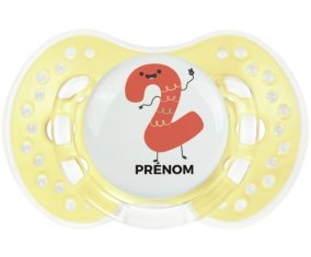 Deux ans anniversaire style 2 + prénom : 0/6 mois - Trendy-jaune classique embout Lovi Dynamic