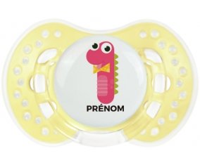 un an anniversaire style 3 + prénom : 0/6 mois - Trendy-jaune classique embout Lovi Dynamic
