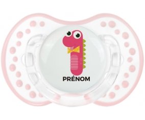 un an anniversaire style 3 + prénom : 0/6 mois - Retro-blanc-rose-tendre classique embout Lovi Dynamic
