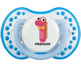 un an anniversaire style 3 + prénom : 0/6 mois - Blanc-bleu phosphorescente embout Lovi Dynamic