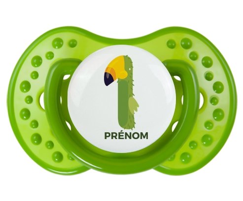 un an anniversaire style 4 + prénom : 0/6 mois - Vert classique embout Lovi Dynamic