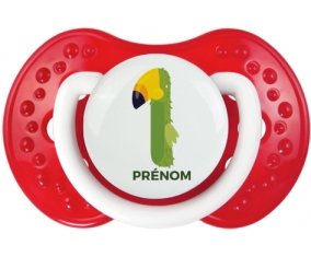 un an anniversaire style 4 + prénom : 0/6 mois - Blanc-rouge classique embout Lovi Dynamic