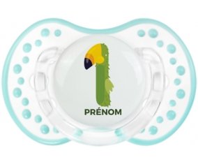 un an anniversaire style 4 + prénom : 0/6 mois - Retro-blanc-lagon classique embout Lovi Dynamic