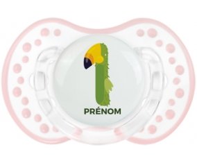 un an anniversaire style 4 + prénom : 0/6 mois - Retro-blanc-rose-tendre classique embout Lovi Dynamic