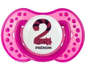 Deux ans anniversaire style 4 + prénom : 0/6 mois - Rose classique embout Lovi Dynamic