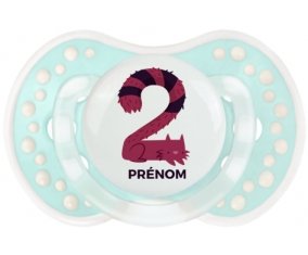 Deux ans anniversaire style 4 + prénom : 0/6 mois - Retro-turquoise-lagon classique embout Lovi Dynamic
