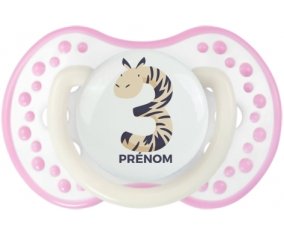 Trois ans anniversaire style 4 + prénom : 0/6 mois - Blanc-rose phosphorescente embout Lovi Dynamic