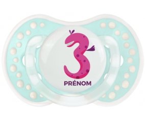 Trois ans anniversaire style 5 + prénom : 0/6 mois - Retro-turquoise-lagon classique embout Lovi Dynamic