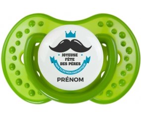 Tetine Joyeuse Fêtes des pères style 1 garçon + prénom embout LOVI Dynamic personnalisée