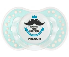 Joyeuse Fêtes des pères style 1 garçon + prénom : 0/6 mois - Retro-turquoise-lagon classique embout Lovi Dynamic
