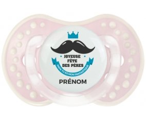 Joyeuse Fêtes des pères style 1 garçon + prénom : 0/6 mois - Retro-rose-tendre classique embout Lovi Dynamic