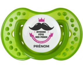 Joyeuse Fêtes des pères style 1 fille + prénom : 0/6 mois - Vert classique embout Lovi Dynamic