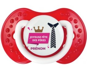 Joyeuse Fêtes des pères style 2 fille + prénom : 0/6 mois - Blanc-rouge classique embout Lovi Dynamic