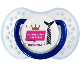 Joyeuse Fêtes des pères style 2 fille + prénom : 0/6 mois - Marine-blanc-bleu classique embout Lovi Dynamic