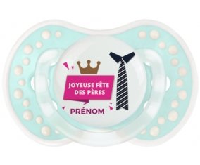 Joyeuse Fêtes des pères style 2 fille + prénom : 0/6 mois - Retro-turquoise-lagon classique embout Lovi Dynamic