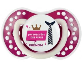 Joyeuse Fêtes des pères style 2 fille + prénom : 0/6 mois - Fuchsia phosphorescente embout Lovi Dynamic