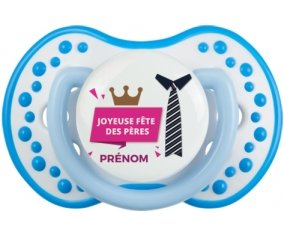 Joyeuse Fêtes des pères style 2 fille + prénom : 0/6 mois - Blanc-bleu phosphorescente embout Lovi Dynamic