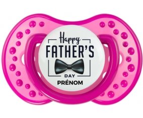 Happy father's day style 1 + prénom : 0/6 mois - Rose classique embout Lovi Dynamic