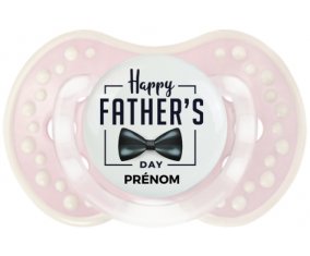 Happy father's day style 1 + prénom : 0/6 mois - Retro-rose-tendre classique embout Lovi Dynamic