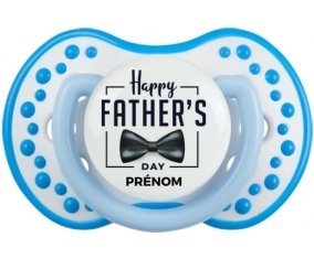 Happy father's day style 1 + prénom : 0/6 mois - Blanc-bleu phosphorescente embout Lovi Dynamic