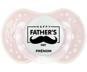 Happy father's day style 2 + prénom : 0/6 mois - Retro-rose-tendre classique embout Lovi Dynamic