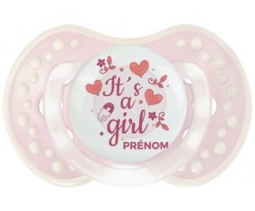 It's a girl + prénom : 0/6 mois - Retro-rose-tendre classique embout Lovi Dynamic