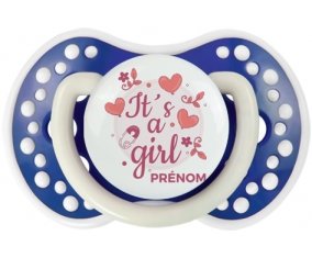 It's a girl + prénom : 0/6 mois - Bleu-marine phosphorescente embout Lovi Dynamic