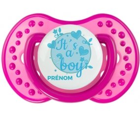 It's a boy + prénom : 0/6 mois - Rose classique embout Lovi Dynamic