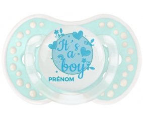 It's a boy + prénom : 0/6 mois - Retro-turquoise-lagon classique embout Lovi Dynamic