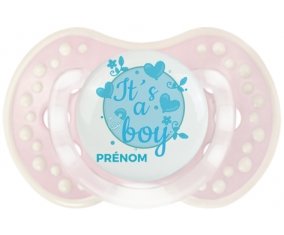 It's a boy + prénom : 0/6 mois - Retro-rose-tendre classique embout Lovi Dynamic