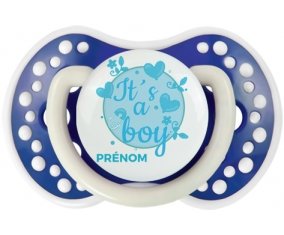 It's a boy + prénom : 0/6 mois - Bleu-marine phosphorescente embout Lovi Dynamic