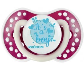 It's a boy + prénom : 0/6 mois - Fuchsia phosphorescente embout Lovi Dynamic