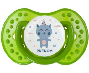 Chat anniversaire + prénom : Tétine LOVI Dynamic personnalisée