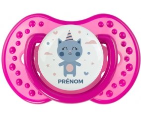 Chat anniversaire + prénom : 0/6 mois - Rose classique embout Lovi Dynamic