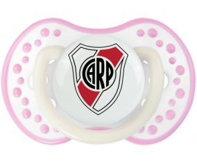 Club Atlético River Plate + prénom : 0/6 mois - Blanc-rose phosphorescente embout Lovi Dynamic