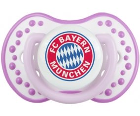 FC Bayern Munchen + prénom : 0/6 mois - Blanc-mauve classique embout Lovi Dynamic