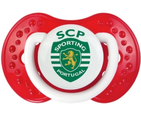 Sporting Clube de Portugal + prénom : 0/6 mois - Blanc-rouge classique embout Lovi Dynamic