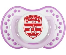 Club Africain + prénom : 0/6 mois - Blanc-mauve classique embout Lovi Dynamic