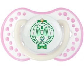 Raja Club Athletic + prénom : 0/6 mois - Blanc-rose phosphorescente embout Lovi Dynamic