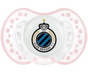 Club Brugge KV + prénom : 0/6 mois - Retro-blanc-rose-tendre classique embout Lovi Dynamic