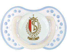 STANDARD DE LIEGE + prénom : 0/6 mois - Blanc-cyan classique embout Lovi Dynamic