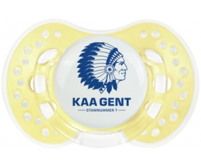 KAA Gent + prénom : 0/6 mois - Trendy-jaune classique embout Lovi Dynamic