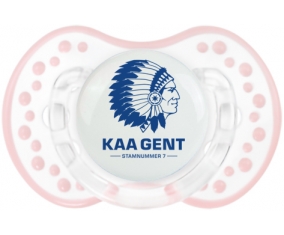 KAA Gent + prénom : 0/6 mois - Retro-blanc-rose-tendre classique embout Lovi Dynamic