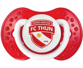 FC Thoune + prénom : 0/6 mois - Blanc-rouge classique embout Lovi Dynamic