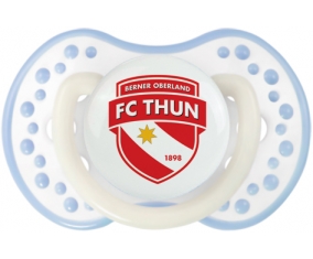 FC Thoune + prénom : 0/6 mois - Blanc-cyan classique embout Lovi Dynamic